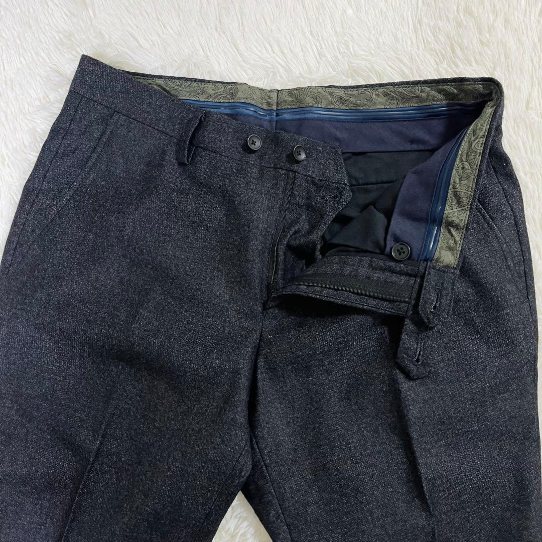 美品 ムッシュニコル エクストラ×ルイジボット シルク混 スーツ グレー 46