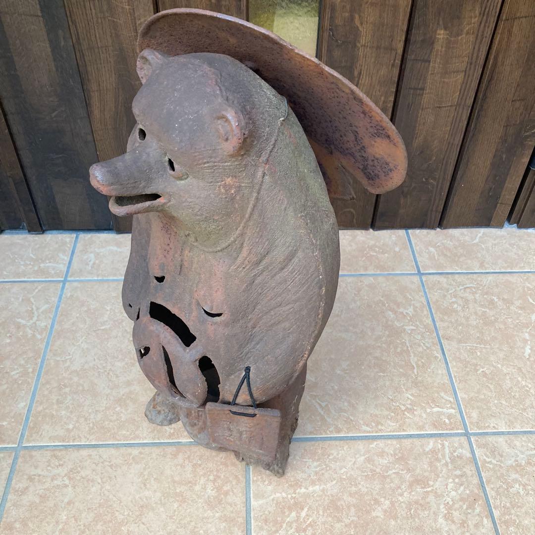 たぬき狸レトロ鉄製　柳森神社おたぬき様　福寿神の狸　STEINS;GATE信楽焼