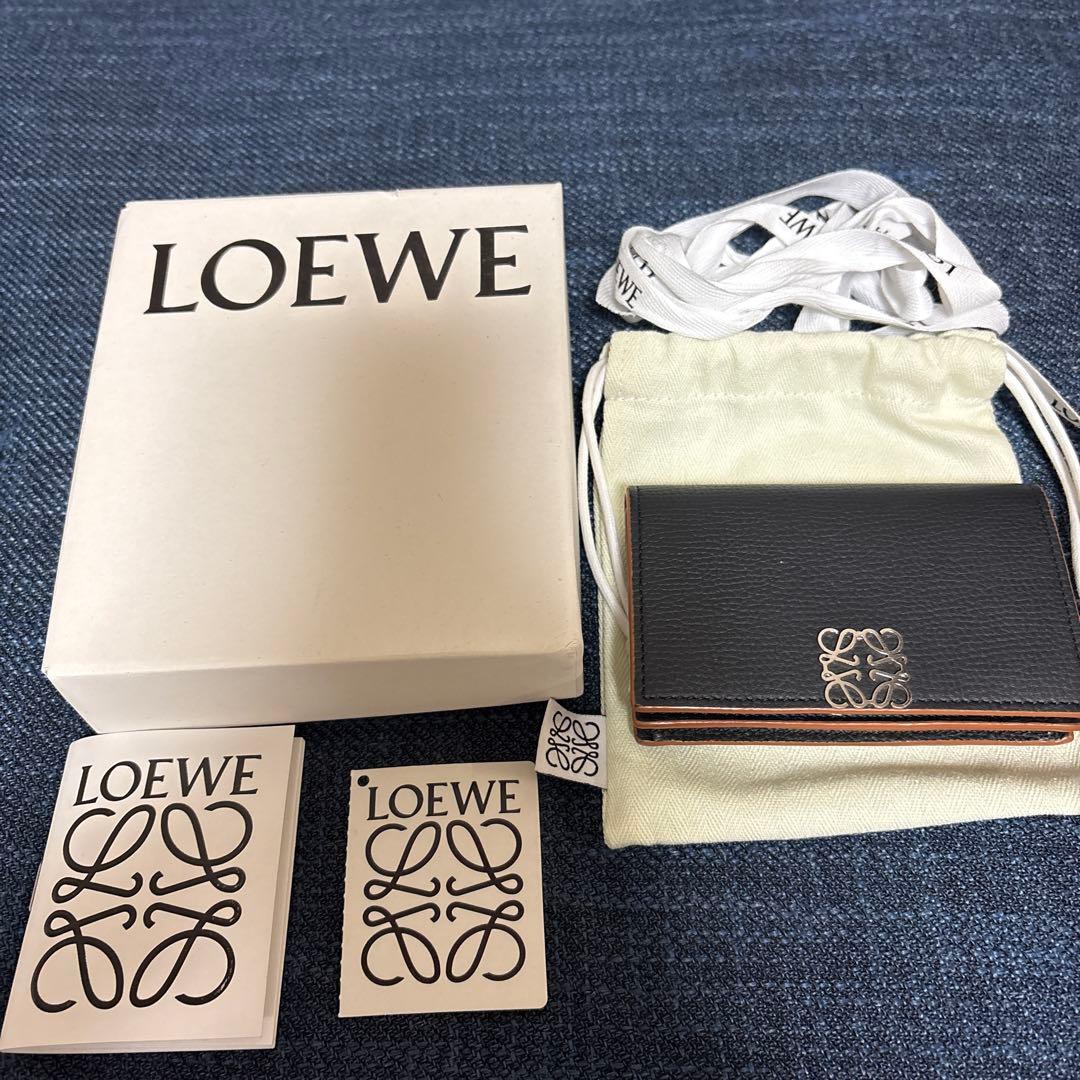 【美品】LOEWE アナグラムビジネスカードホルダー