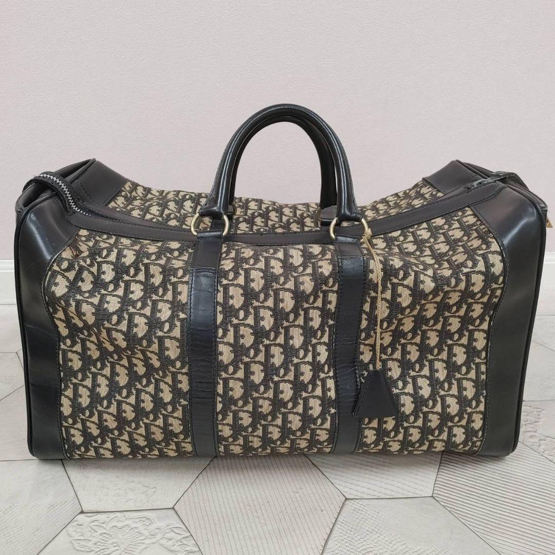 Dior ボストンバッグ 大容量 ベージュ/ブラック