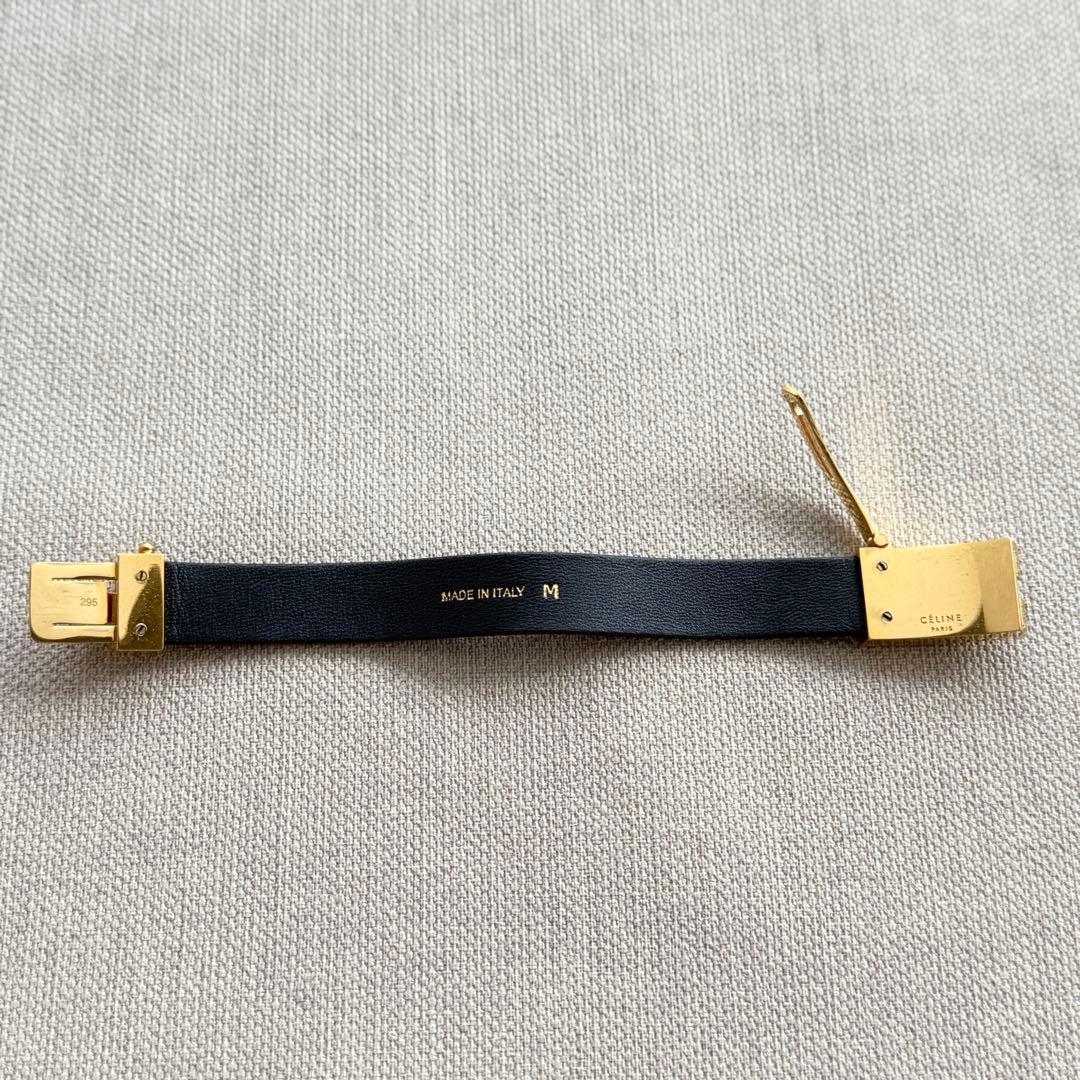 CÉLINE セリーヌバングル サイズM 本革レザー ブラウン
