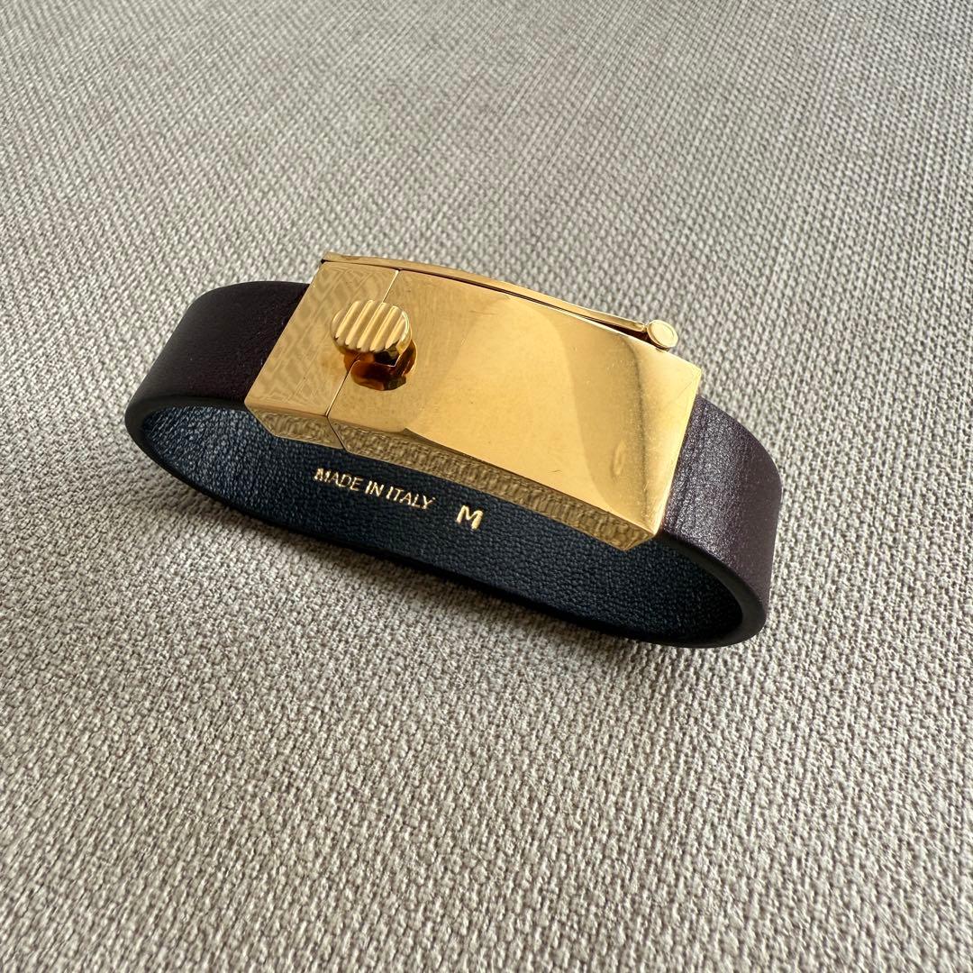 CÉLINE セリーヌバングル サイズM 本革レザー ブラウン