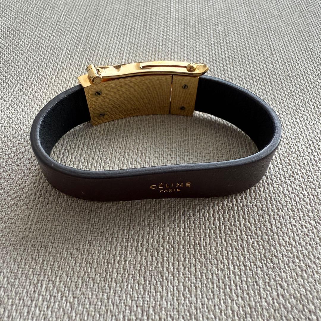 CÉLINE セリーヌバングル サイズM 本革レザー ブラウン