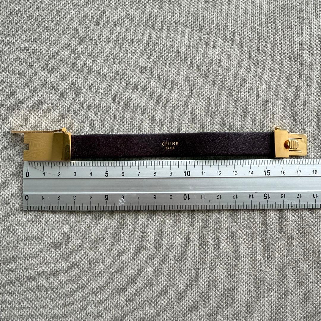 CÉLINE セリーヌバングル サイズM 本革レザー ブラウン