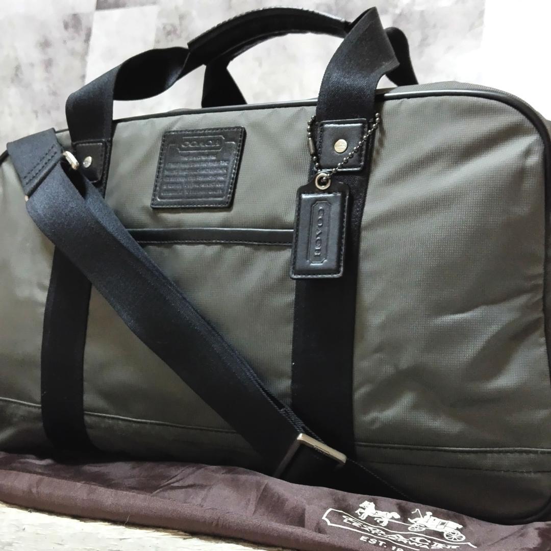 極美品 コーチ ボイジャー ジム バッグ グレー 2way 大容量 ナイロン