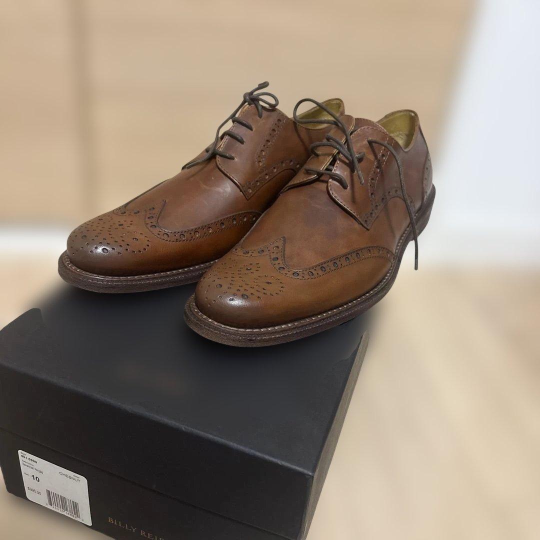 ブラウンレザー ウィングチップ ドレスシューズ