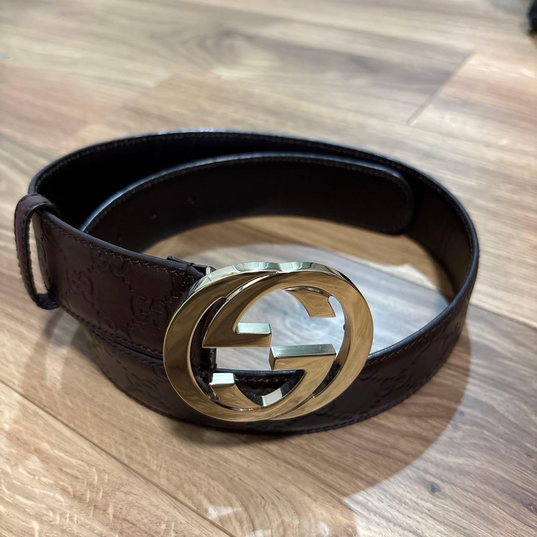 【週末限定値下げ】GUCCI ブラウンレザー GGロゴベルト