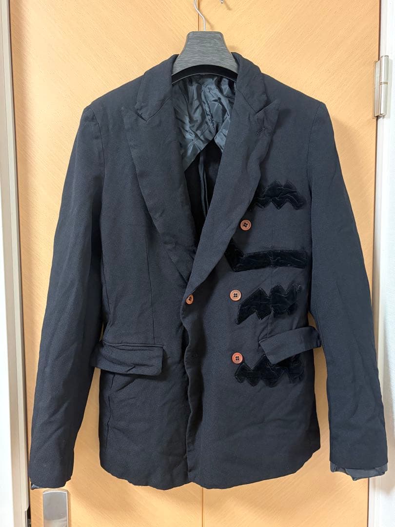 コムデギャルソンオムプリュス ポリ縮絨　ピークドラペル　テーラードジャケット
