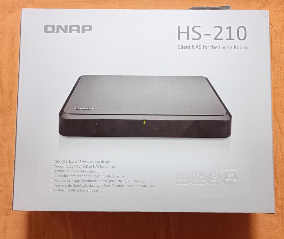 ★【動作品】QNAP HS-210 2TBファンレス NAS 静音②【送料無料】
