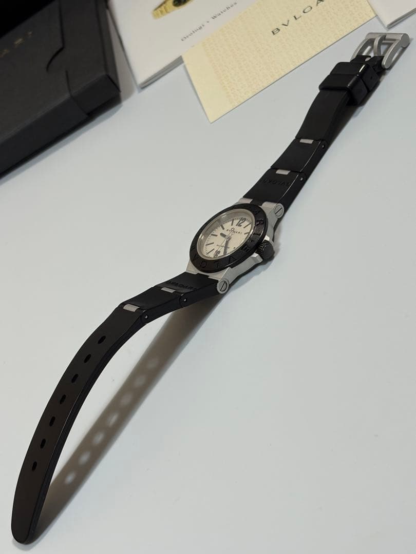 【美品】ブルガリ アルミニウムAL29A アルミラバー レディース腕時計