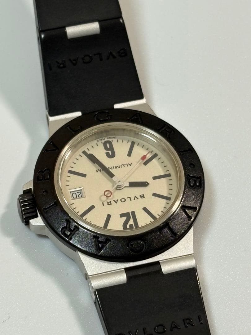 【美品】ブルガリ アルミニウムAL29A アルミラバー レディース腕時計