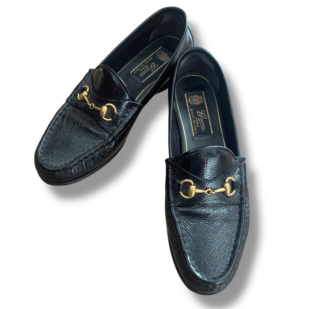 ^*^様 【美品】GUCCI グッチ1953 ホースビットローファー パテントレ