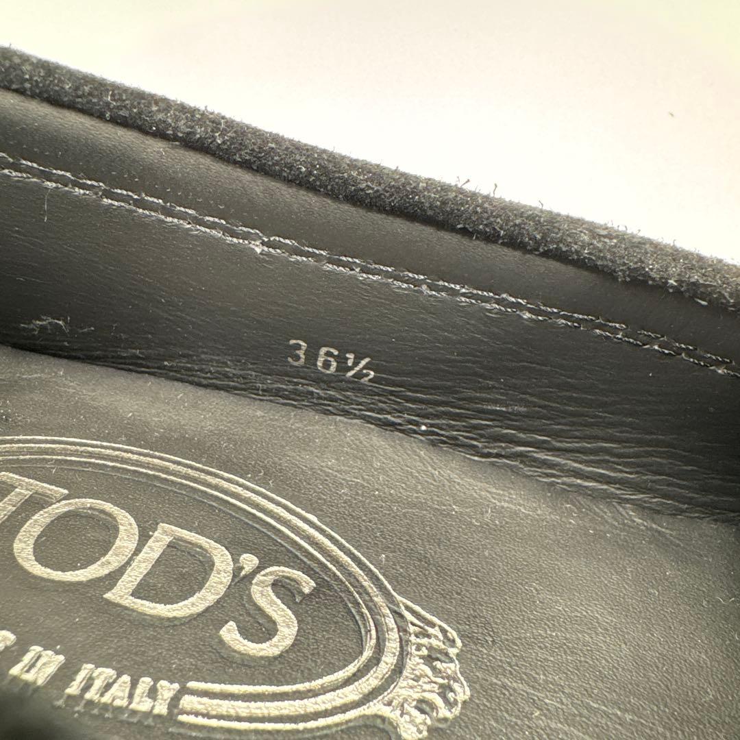 新品級✨TOD'S トッズ　ダブルT ブラック　スエード　ローファー　ビブラム