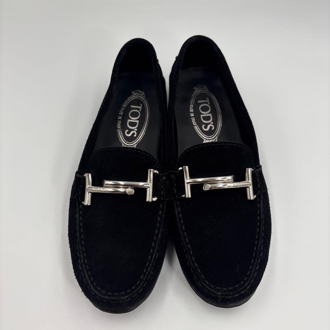 新品級✨TOD'S トッズ　ダブルT ブラック　スエード　ローファー　ビブラム