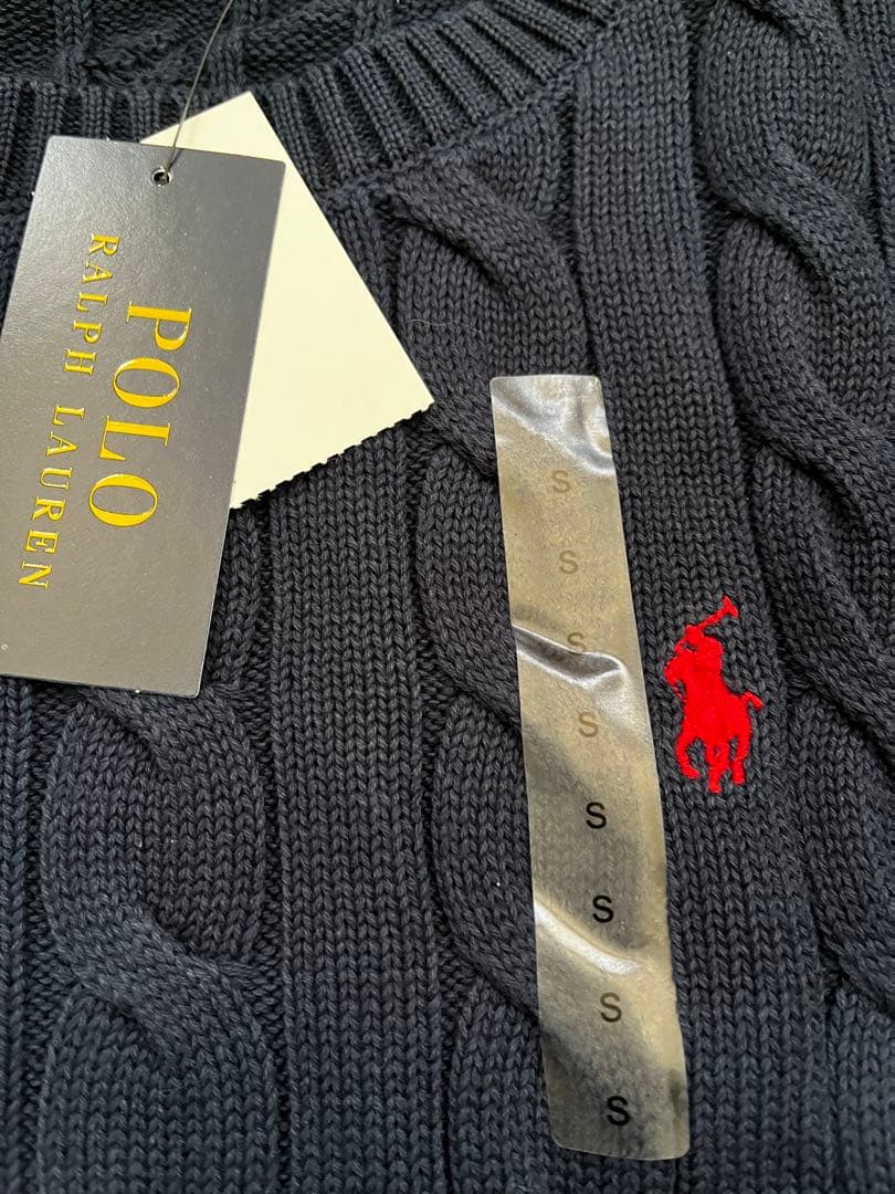 POLO RALPH LAURENネイビー紺ケーブルニット S