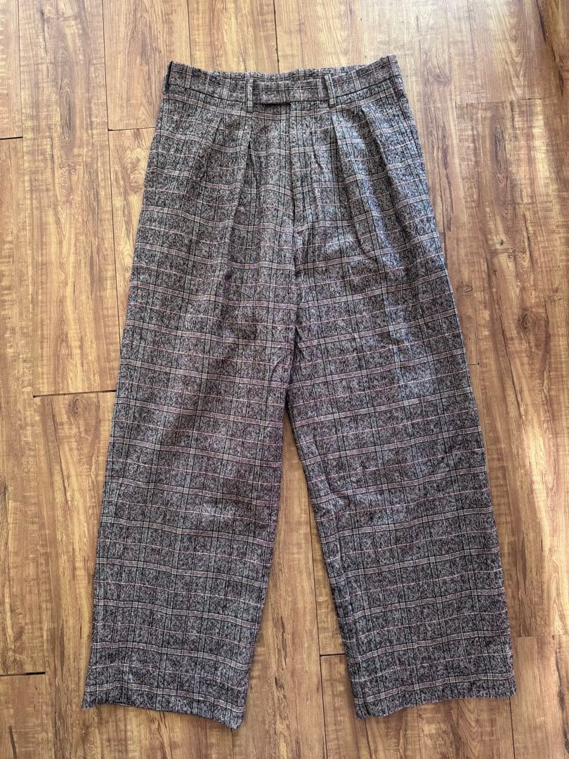 m's braque【エムズ ブラック】　TUCKED WIDE PANTS