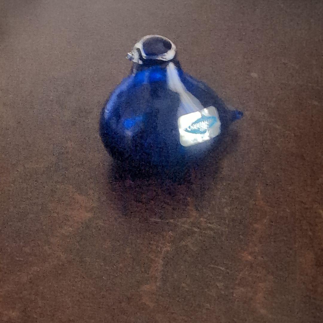 ヌータヤルヴィ　バード　ガラス工芸　置物　フィンランド　北欧ヴィンテージ　青　小