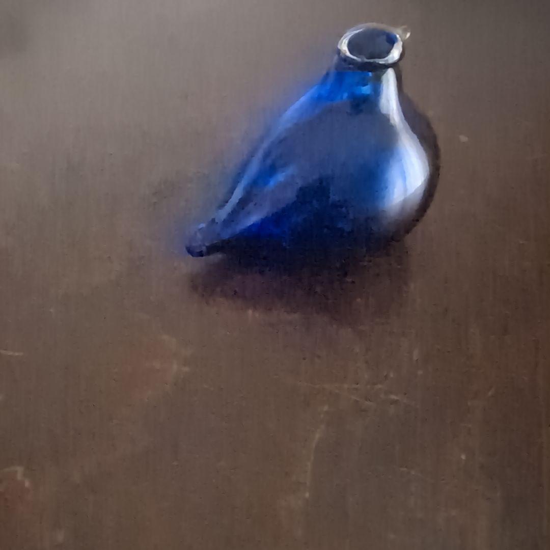 ヌータヤルヴィ　バード　ガラス工芸　置物　フィンランド　北欧ヴィンテージ　青　小