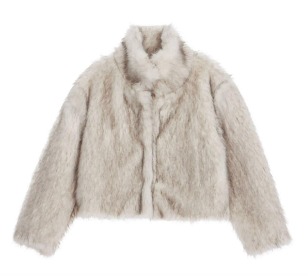 Rose Frantz Crop Mix Fur Jacket ファージャケット