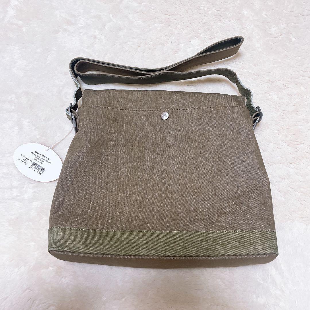 Vivienne Westwood デニム素材 本革 ショルダーバッグ A4