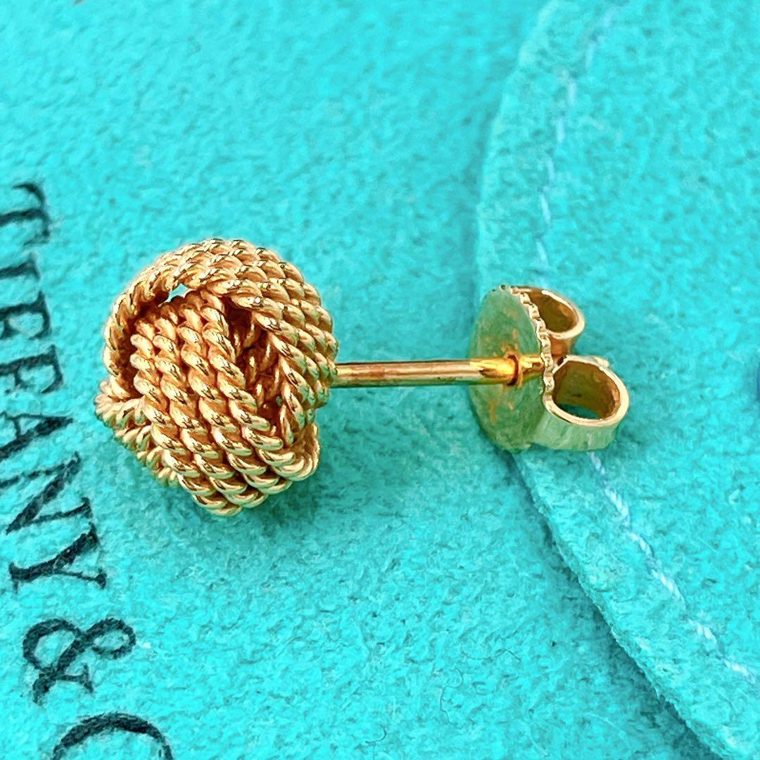 極美品 ティファニー サマセット ボール ノット 片耳 ピアス ゴールド k18