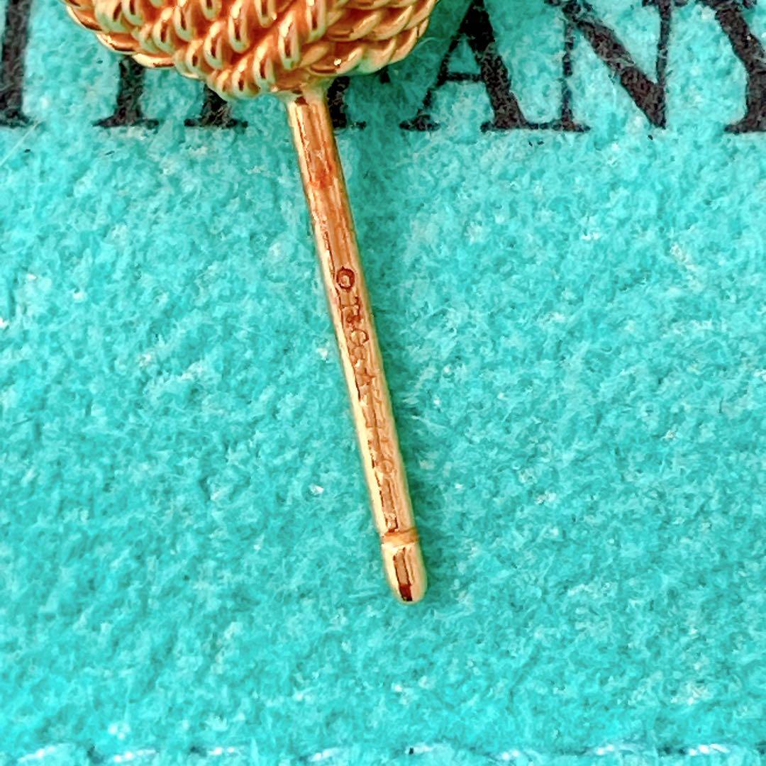 極美品 ティファニー サマセット ボール ノット 片耳 ピアス ゴールド k18