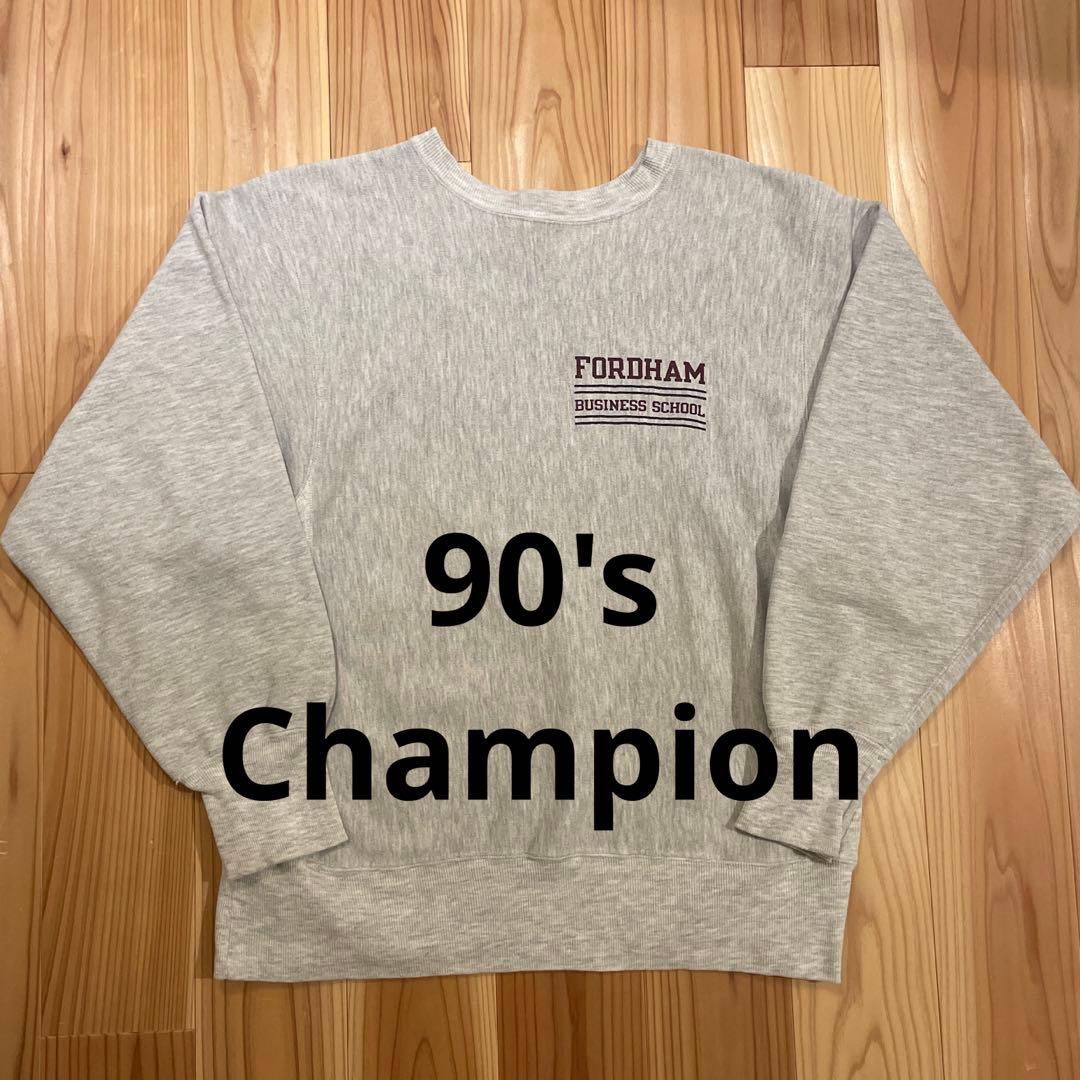 Champion　90s　リバースウィーブ　カレッジプリント グレー　美品