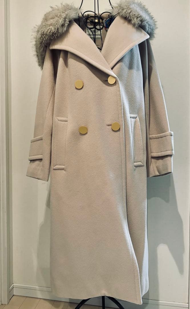 クリーニング済グレースコンチネンタル　ファー付コート