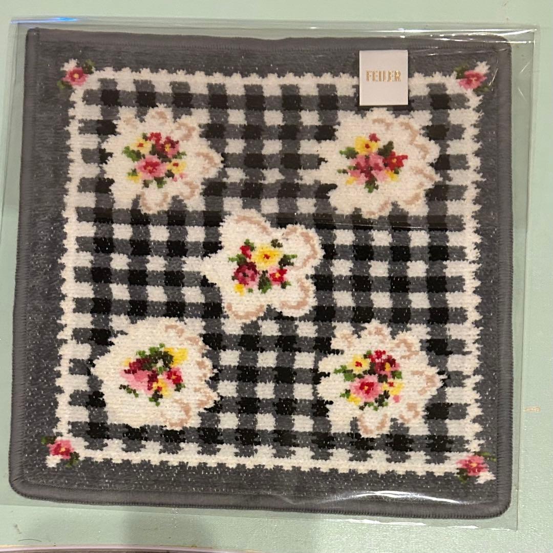 FEILER ヴィシーチェック　ハンカチ　ミニ巾着　セット