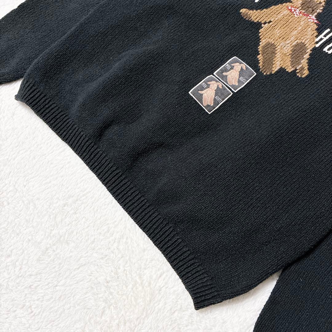 ク*ア様 ピンクハウス 希少 1990年代 うさぎ フード パーカー 黒 ワッペ