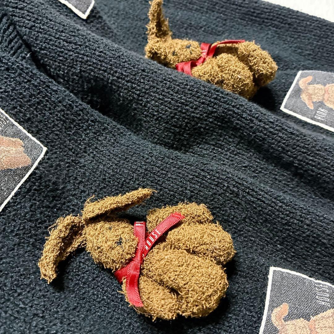 ク*ア様 ピンクハウス 希少 1990年代 うさぎ フード パーカー 黒 ワッペ