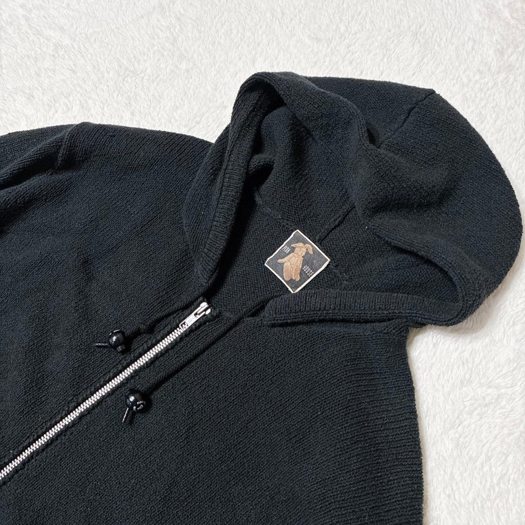 ク*ア様 ピンクハウス 希少 1990年代 うさぎ フード パーカー 黒 ワッペ