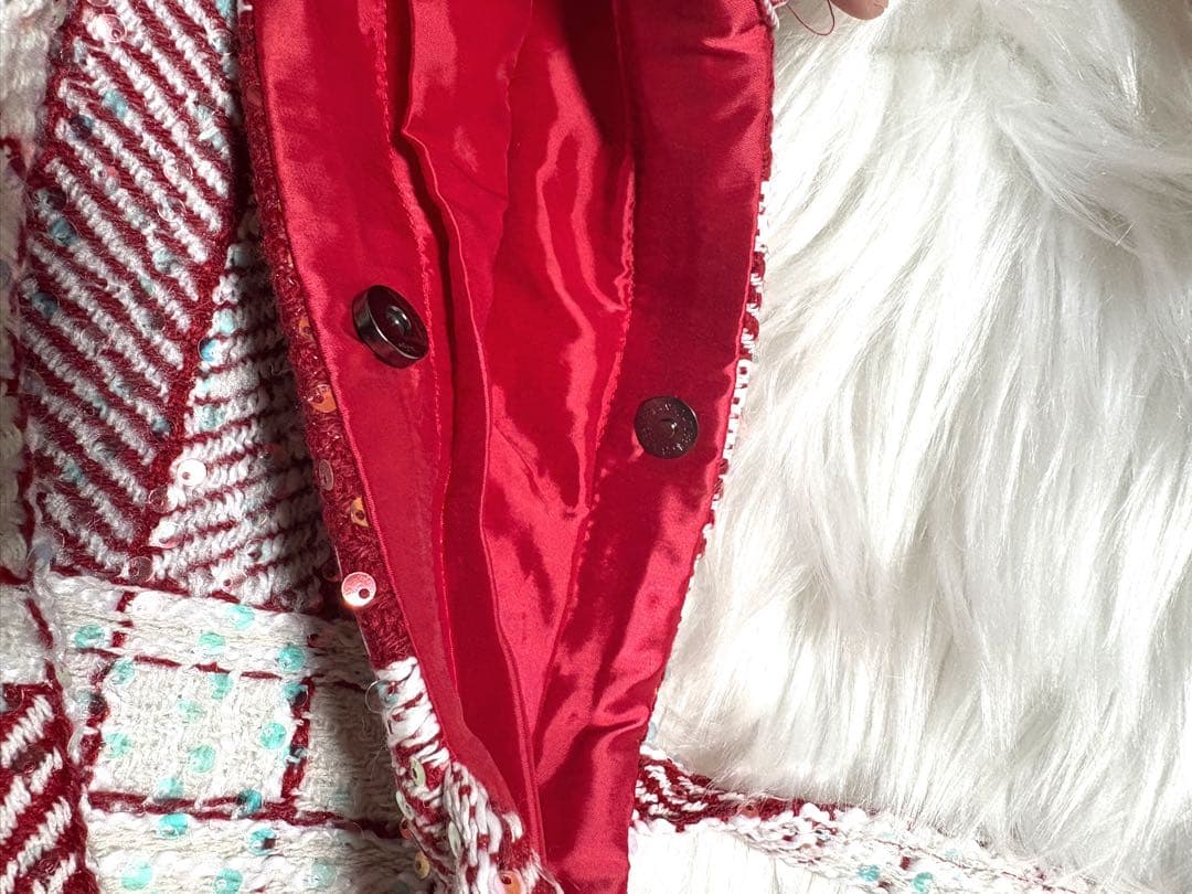 k*a様 シャネル CHANEL バーガンディ スパンコール トートバッグ