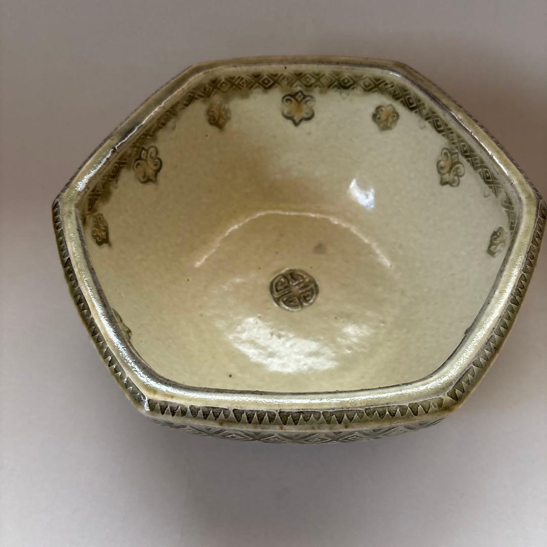 gmgmgm 専用 船木研児　舩木研兒　押紋六角鉢　民藝