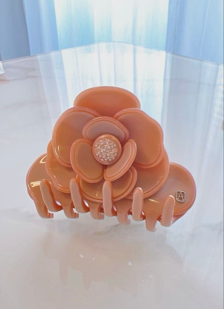 極美品 アレクサンドルドゥパリ カメリア ピンク ヘアクリップ