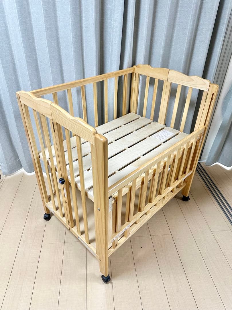 大和屋 パタン 折りたたみ ミニ ベビーベッド ナチュラル