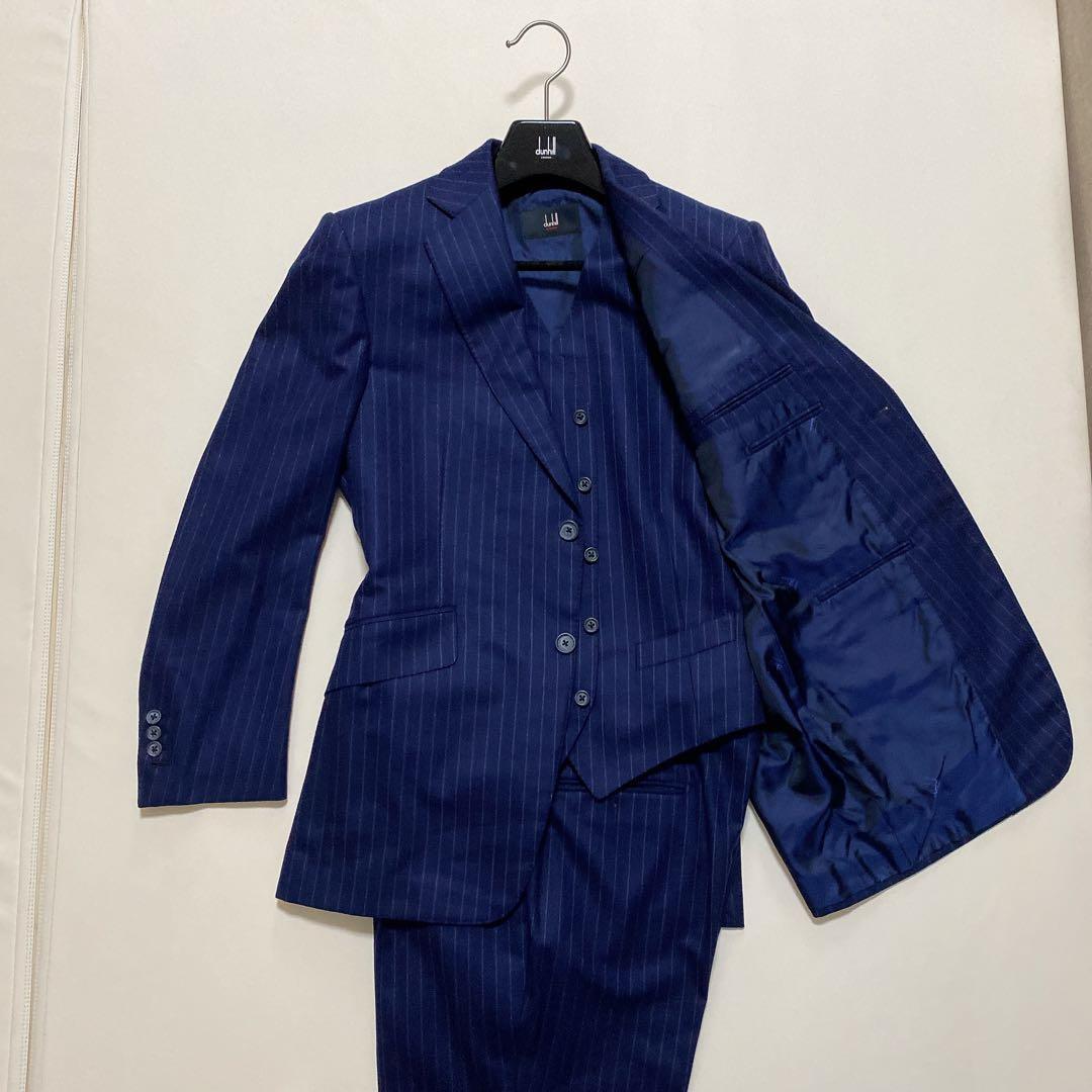 美品 dunhill ダンヒル ST.JAMES セットアップ スーツ ネイビー