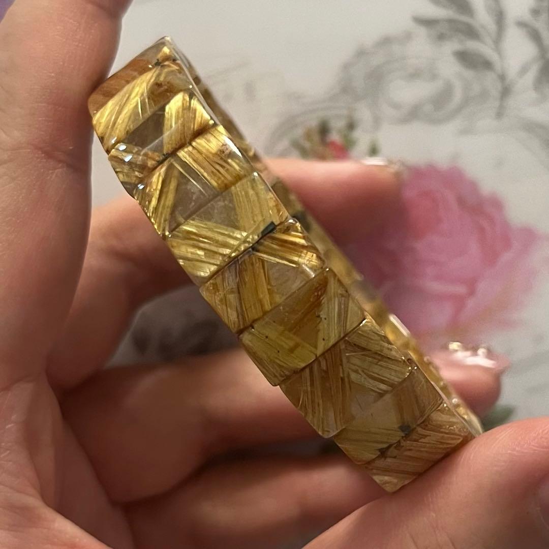 専用 タイチンルチルクォーツ バングル