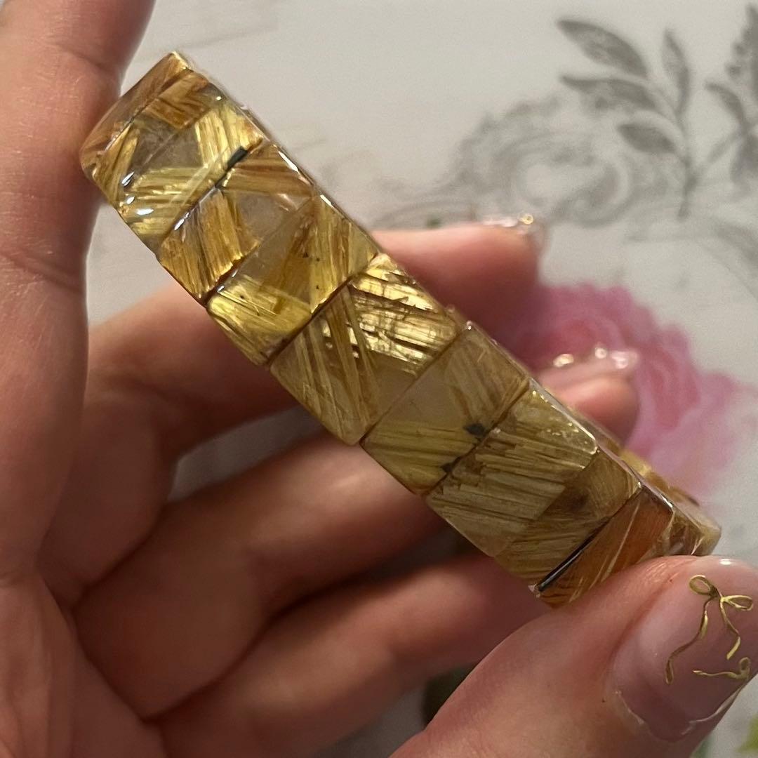 専用 タイチンルチルクォーツ バングル