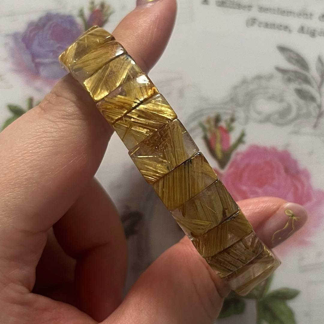 専用 タイチンルチルクォーツ バングル