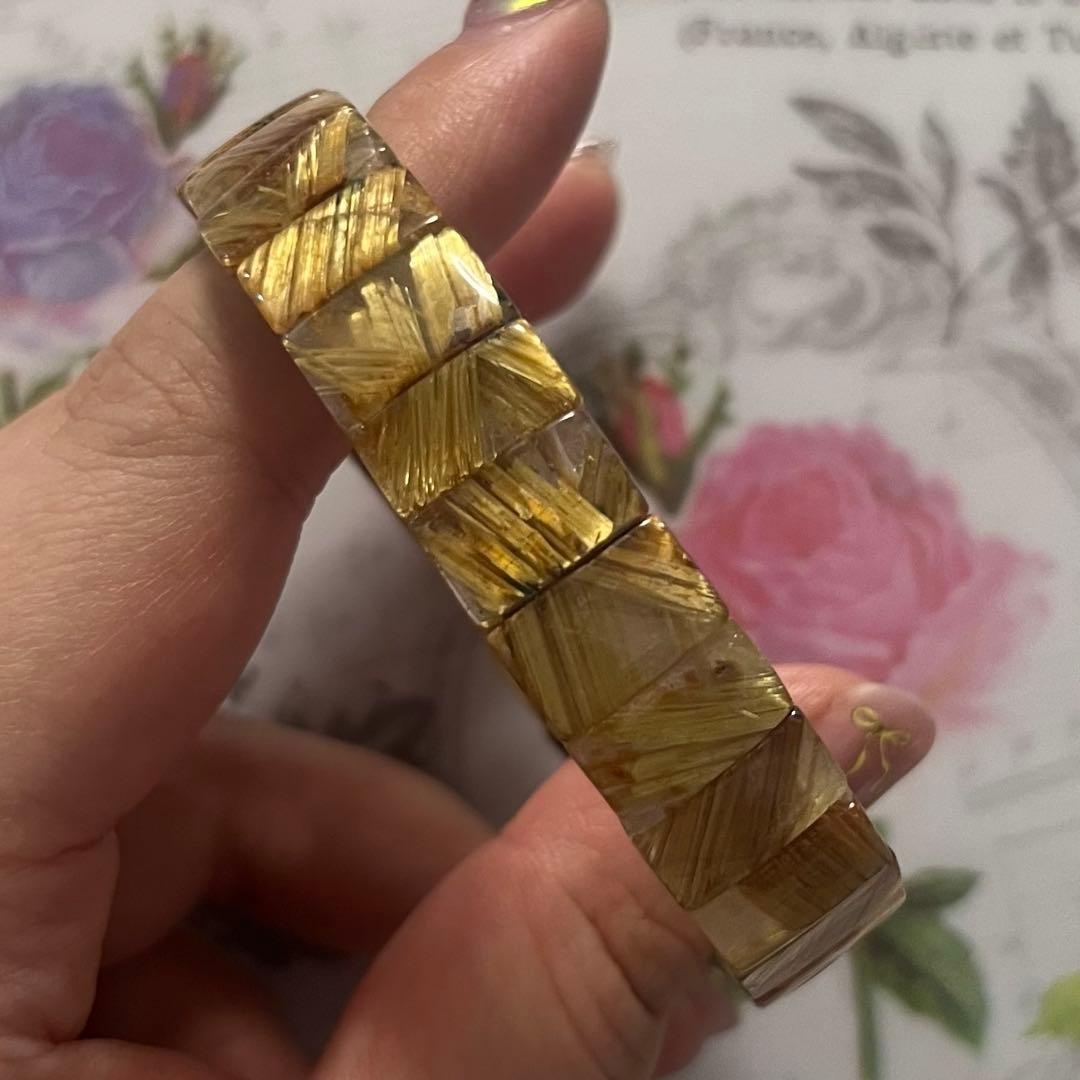 専用 タイチンルチルクォーツ バングル