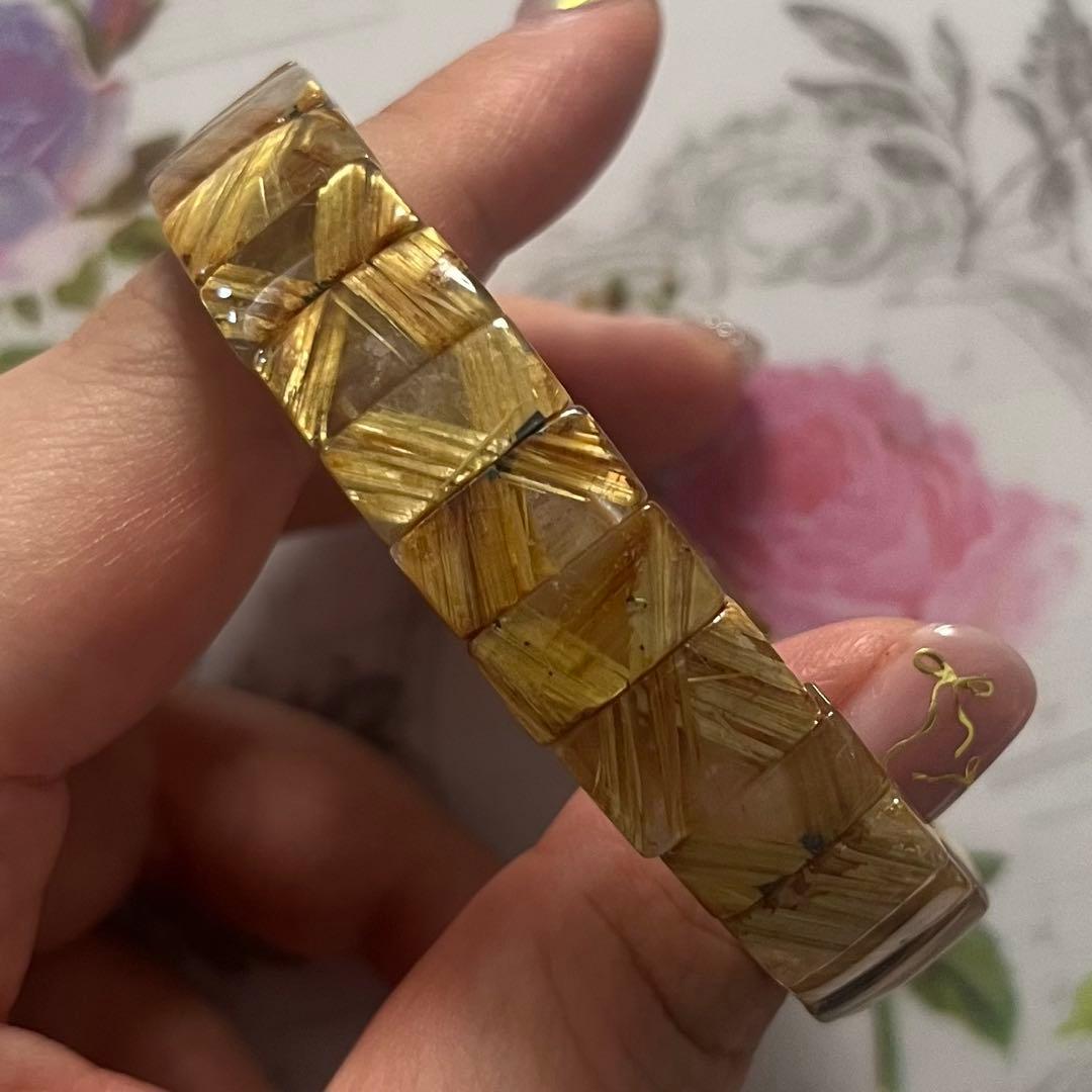 専用 タイチンルチルクォーツ バングル