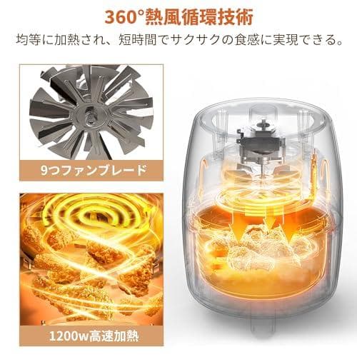 ノンフライヤー エアフライヤー 一人暮らし 1~2人用 2L コンパクト ノンp