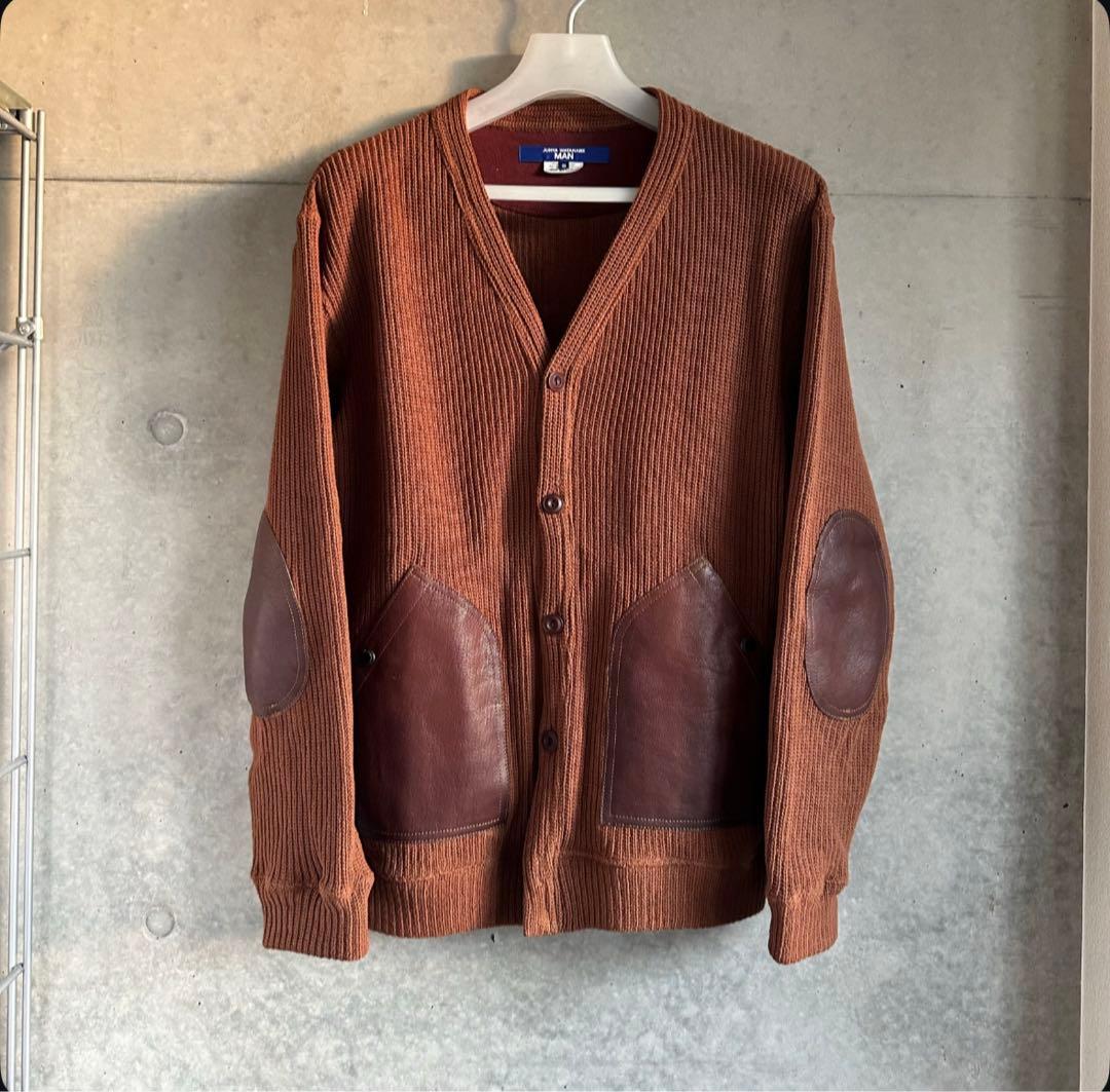 JUNYA WATANABE コットンリブ×レザー SWEATER