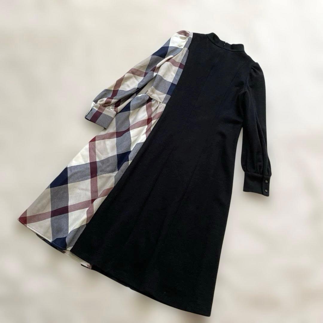 BLUE LABEL CRESTBRIDGE ウールMIXポンチコンビワンピース