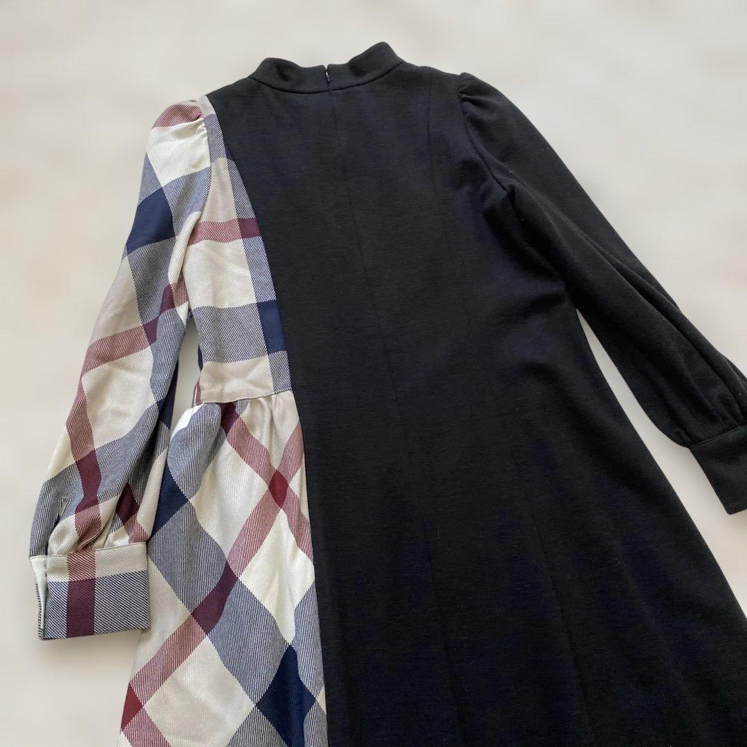 BLUE LABEL CRESTBRIDGE ウールMIXポンチコンビワンピース