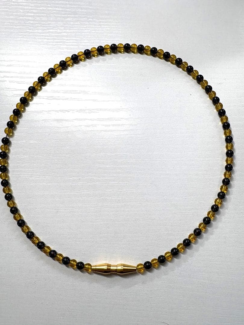 phiten RAKUWAネック クリスタルタッチ５0cm ゴールド×ブラック