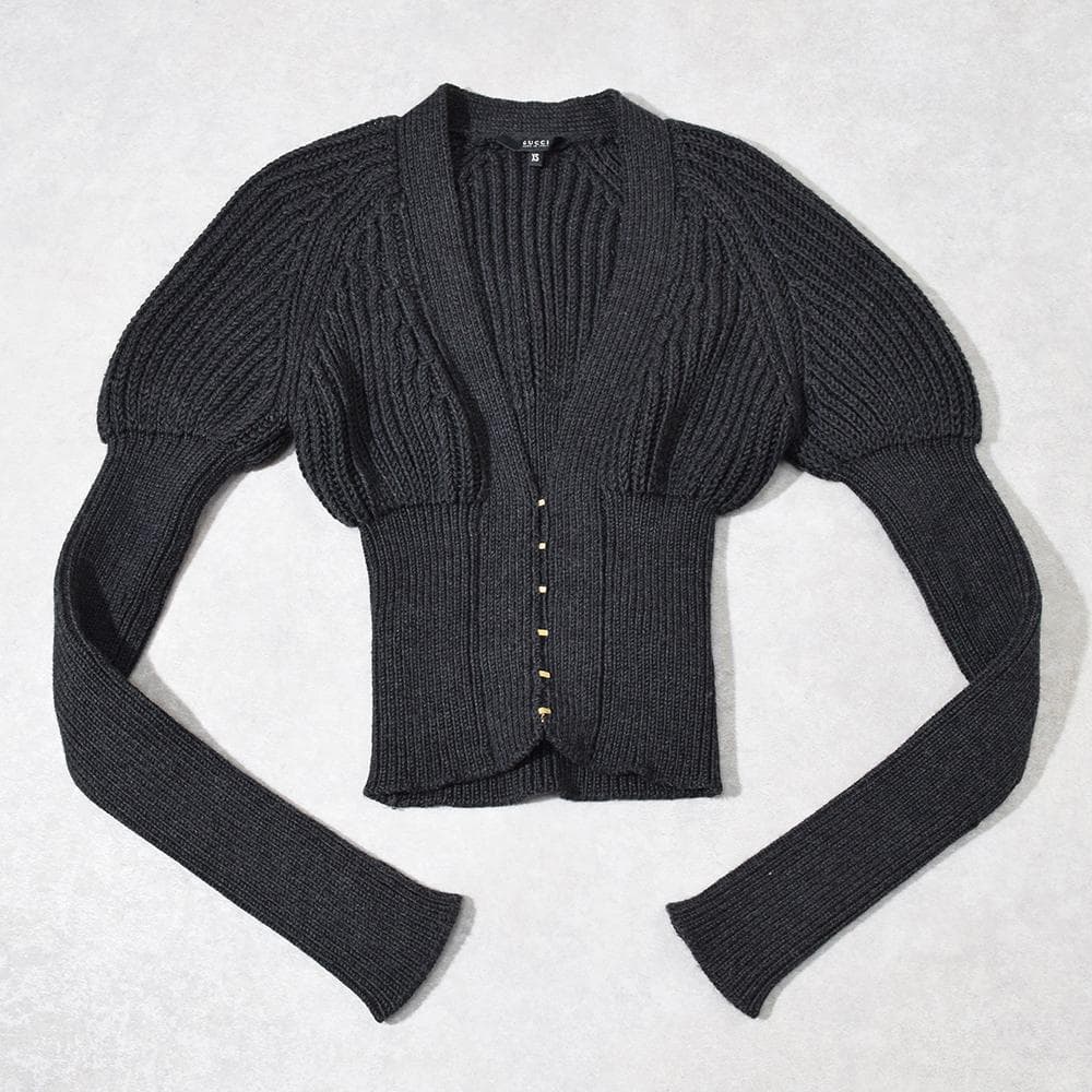 00s トムフォード期 グッチ GUCCI コンシャス ニットカーディガン 短丈