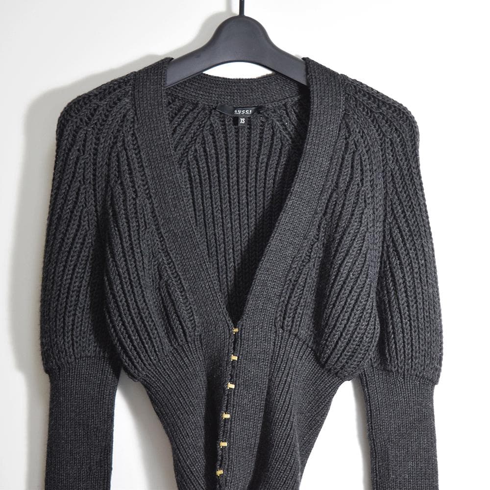 00s トムフォード期 グッチ GUCCI コンシャス ニットカーディガン 短丈