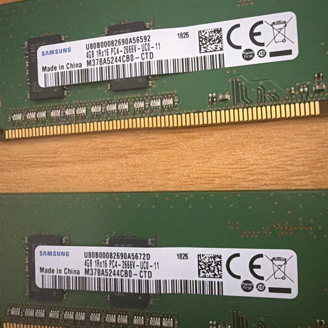 SAMSUNG pc4-2666 4G 2枚　計8GB